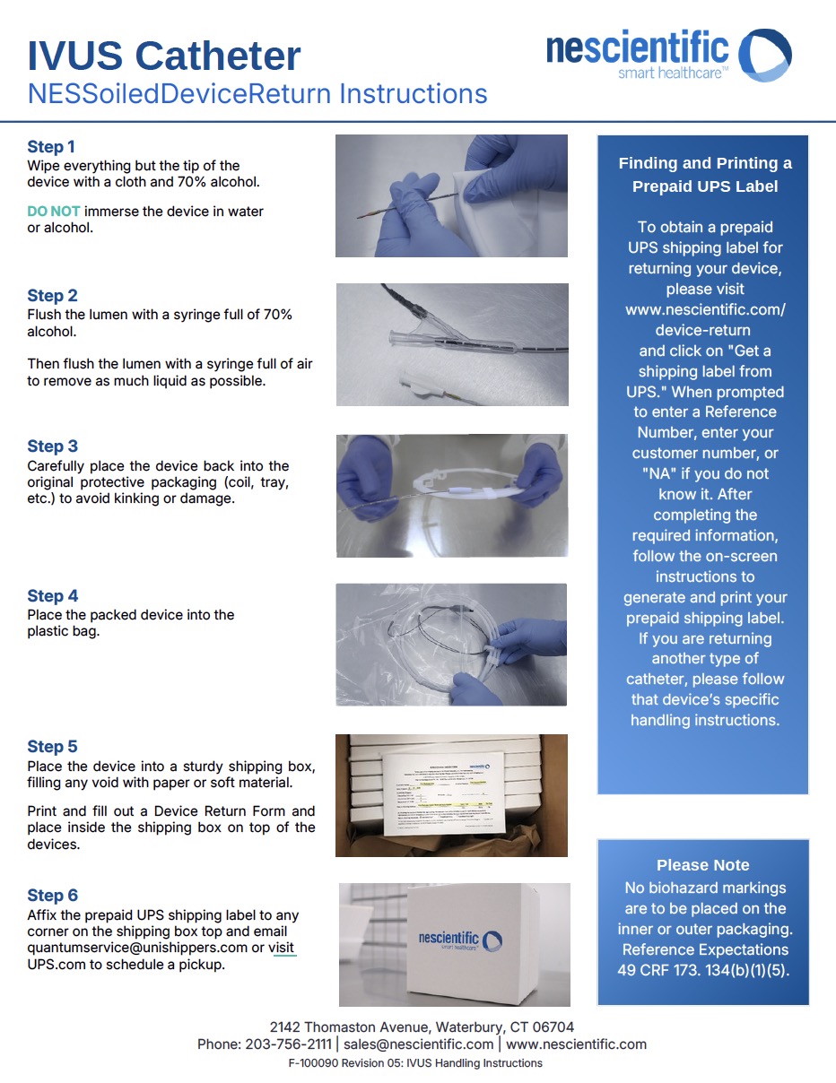 IVUS Handling Instructions Screenshot