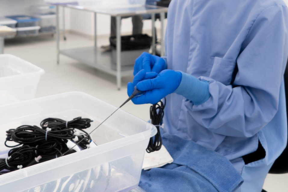 IVUS catheter and cardiovascular imaging equipment used in a cath lab